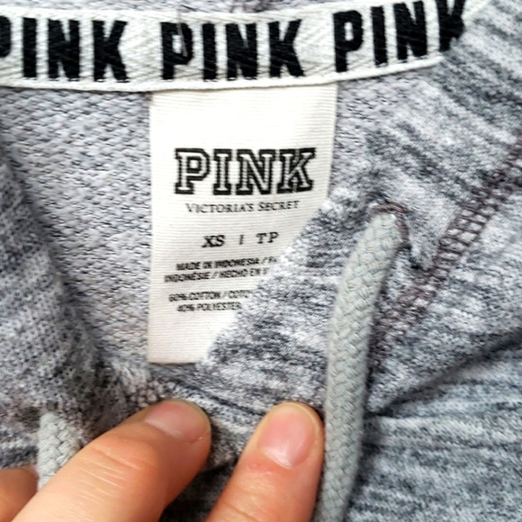 VS PINK Black & Gray Pink Victoria’s Secret Hoodie Size XS colorblock - Picture 3 of 5